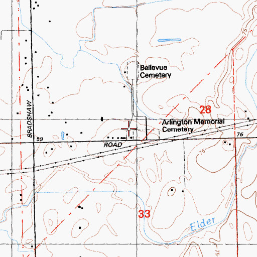 Topographic Map of Quiet Haven Memorial Park, CA