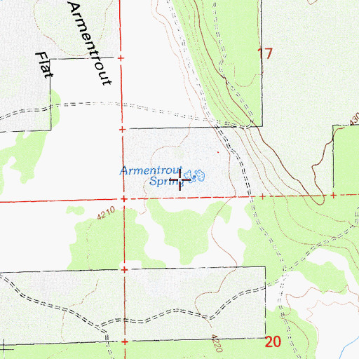 Topographic Map of Armentrout Spring, CA