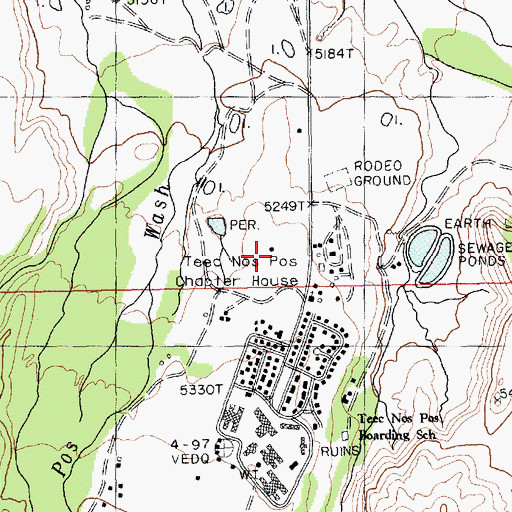 Topographic Map of Teec Nos Pos Chapter House, AZ