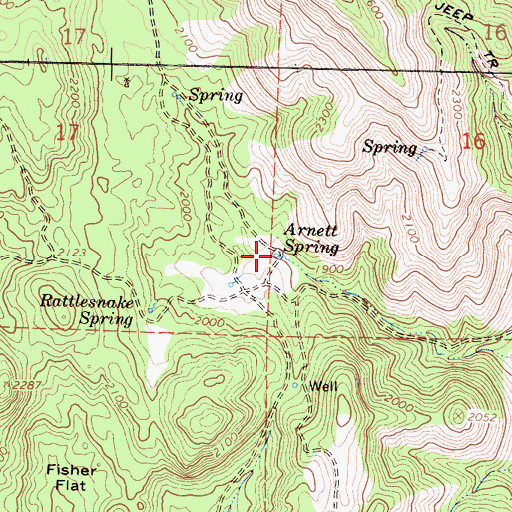 Topographic Map of Arnett Spring, CA