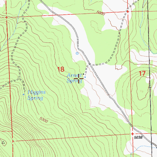 Topographic Map of Arnett Spring, CA