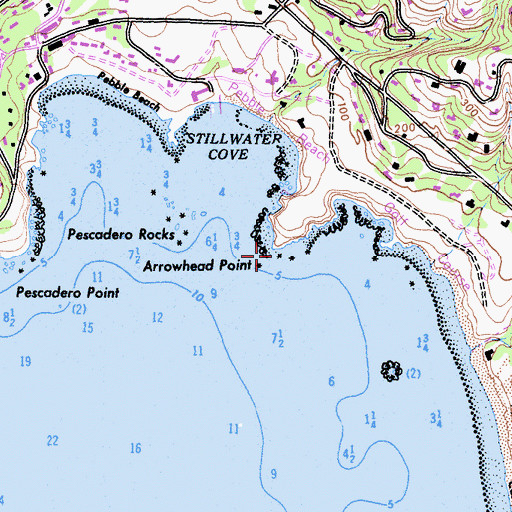 Topographic Map of Arrowhead Point, CA
