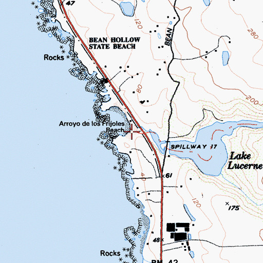 Topographic Map of Arroyo De Los Frijoles, CA