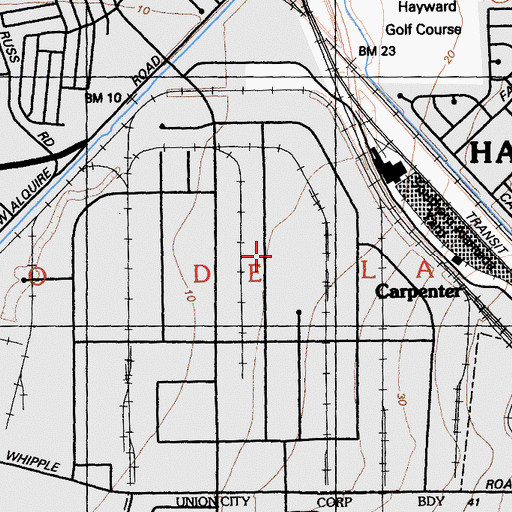Topographic Map of Arroyo De La Alameda, CA
