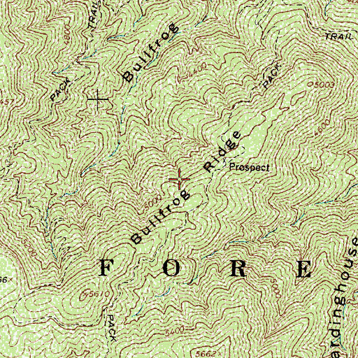 Topographic Map of Bullfrog Ridge, AZ