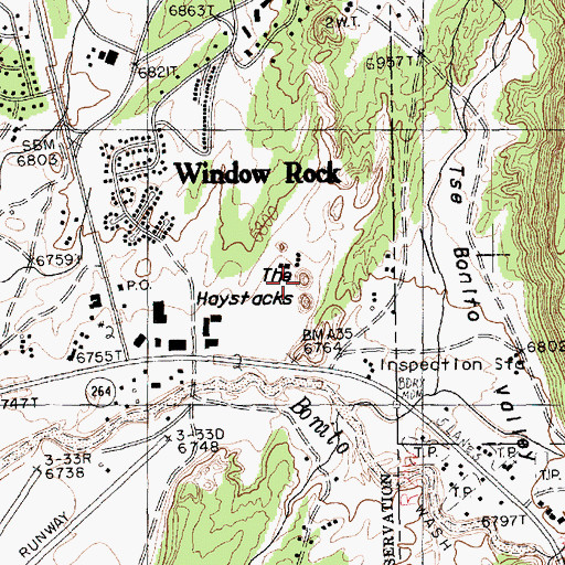 Topographic Map of The Haystacks, AZ