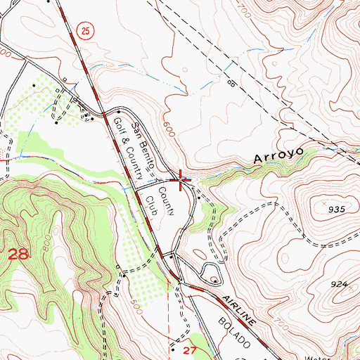 Topographic Map of Arroyo Hondo, CA
