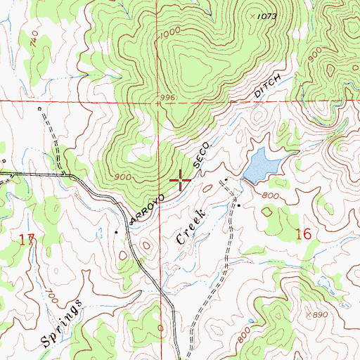 Topographic Map of Arroyo Seco Ditch, CA