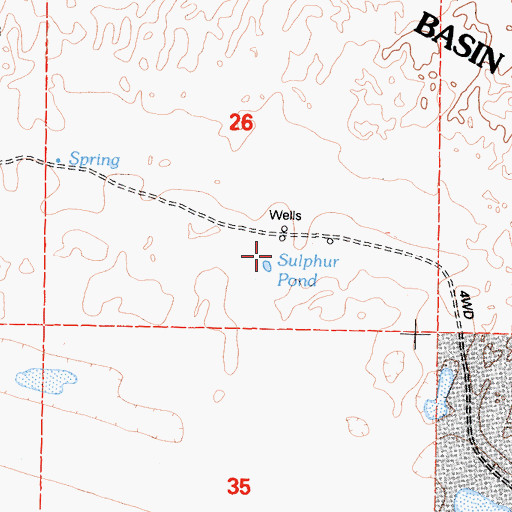 Topographic Map of Artesian Well, CA