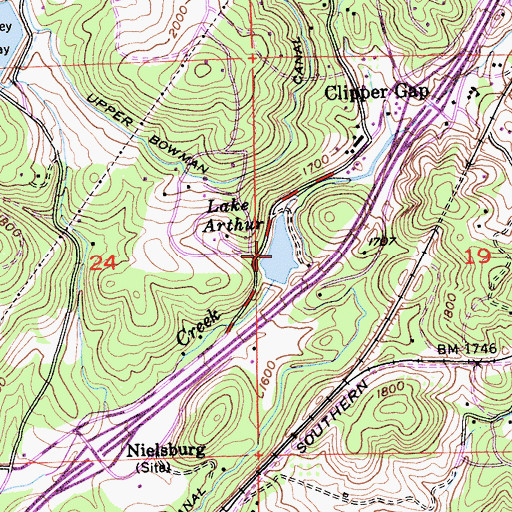 Topographic Map of Lake Arthur, CA