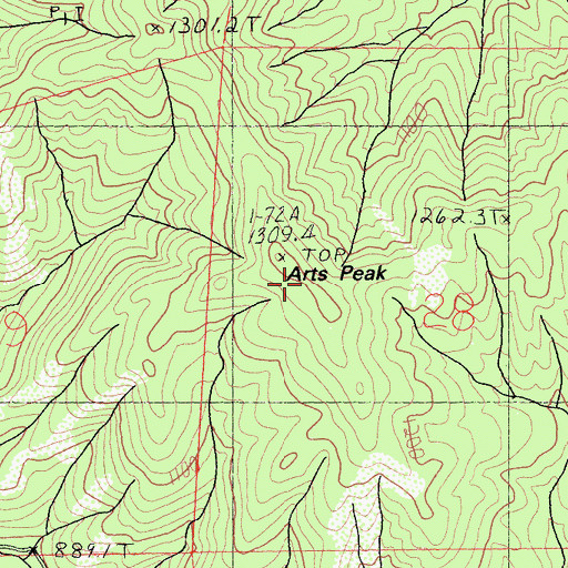 Topographic Map of Arts Peak, CA