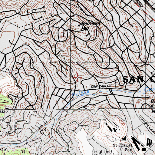 Topographic Map of Arundel Elementary School, CA