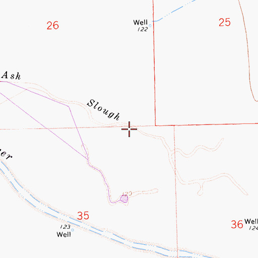Topographic Map of Ash Slough, CA