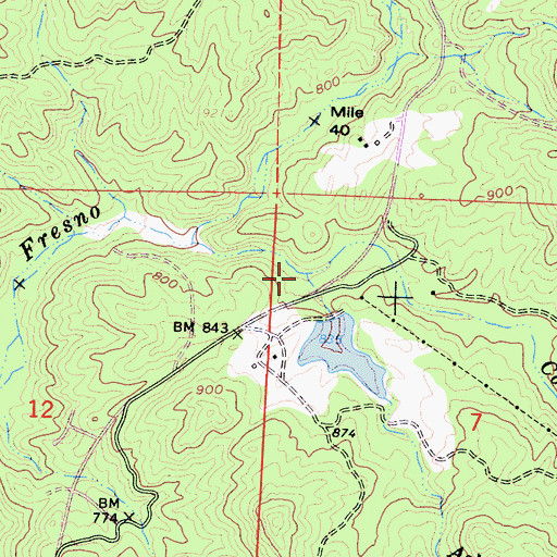 Topographic Map of Ashbrook Creek, CA