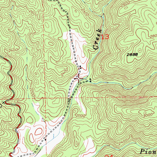 Topographic Map of Ashland Creek, CA