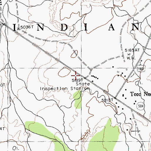 Topographic Map of Tohache Recreation Area, AZ
