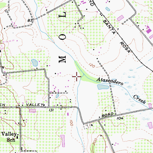 Topographic Map of Atascadero Creek, CA