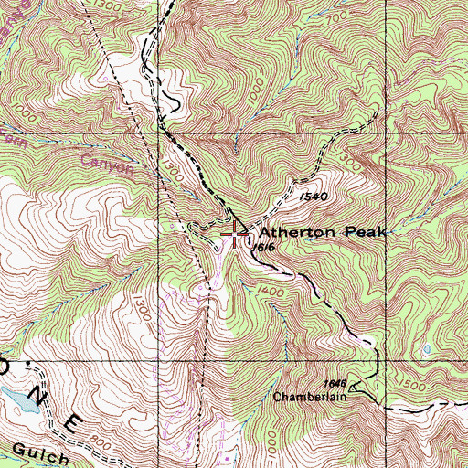 Topographic Map of Atherton Peak, CA