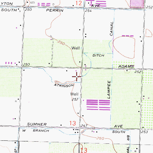 Topographic Map of Atkinson Ditch, CA