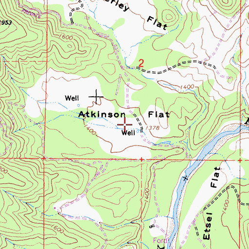 Topographic Map of Atkinson Flat, CA