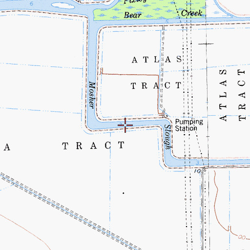 Topographic Map of Atlas Tract, CA