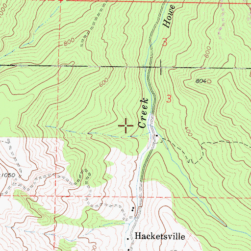 Topographic Map of Atwell Creek, CA