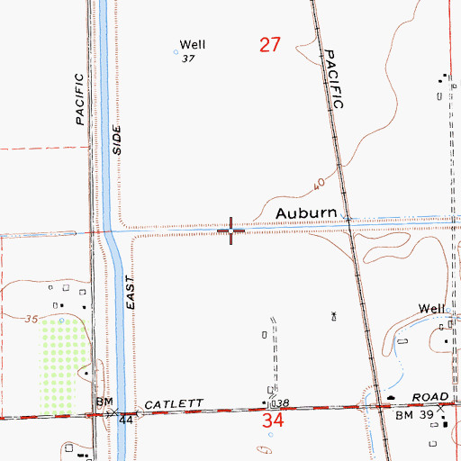 Topographic Map of Auburn Ravine, CA
