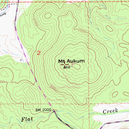 Topographic Map of Mount Aukum, CA