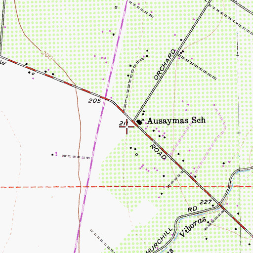 Topographic Map of Ausaymas School, CA