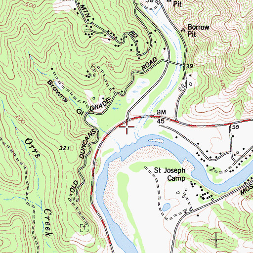 Topographic Map of Austin Creek, CA