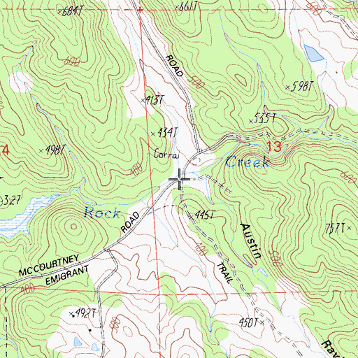 Topographic Map of Austin Ravine, CA