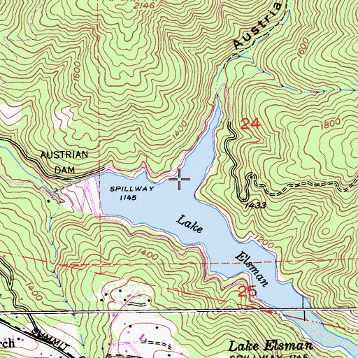 Topographic Map of Austrian Gulch, CA