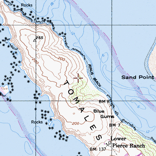 Topographic Map of Avals Beach, CA