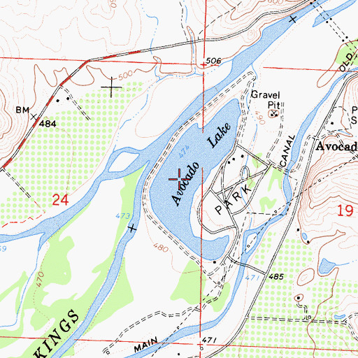 Topographic Map of Avocado Lake, CA
