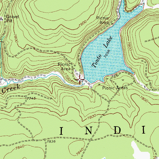Topographic Map of Tonto Dam, AZ