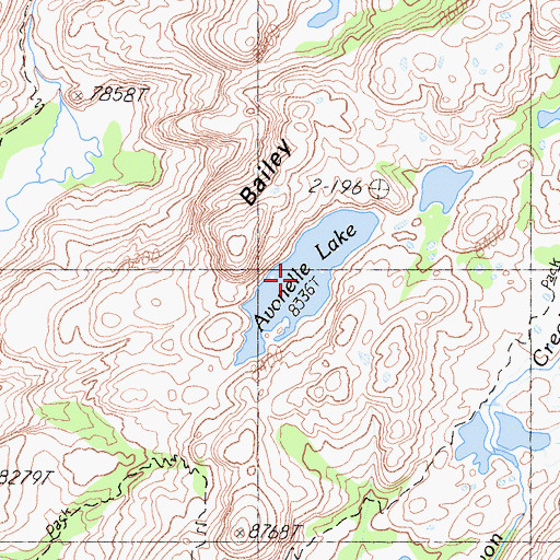 Topographic Map of Avonelle Lake, CA
