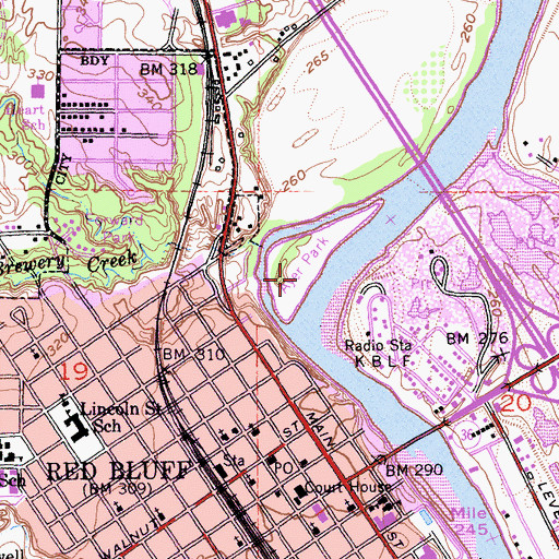 Topographic Map of Ayer Park, CA