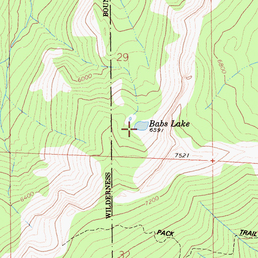 Topographic Map of Babs Lake, CA