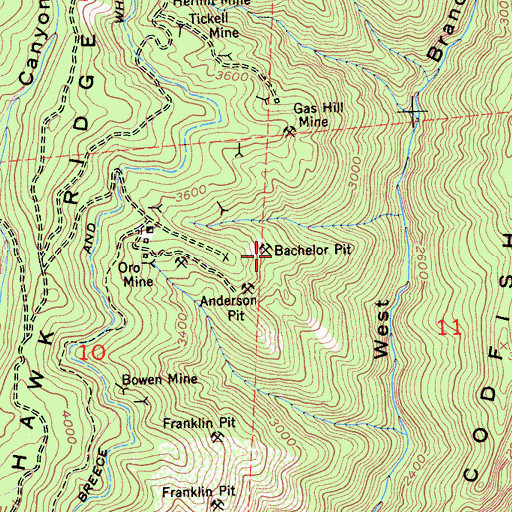 Topographic Map of Bachelor Pit, CA