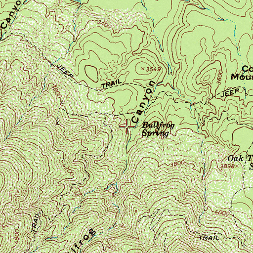 Topographic Map of Bullfrog Spring, AZ