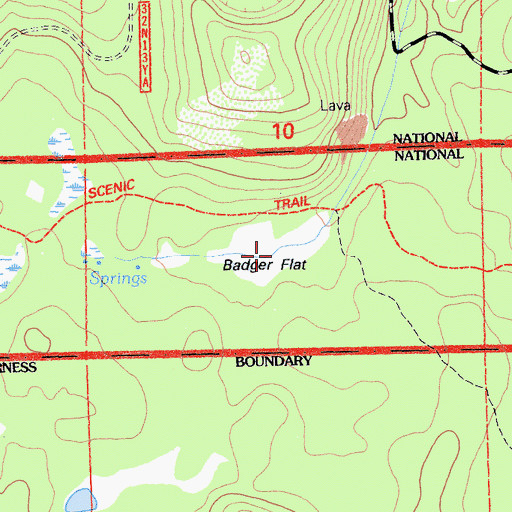 Topographic Map of Badger Flat, CA