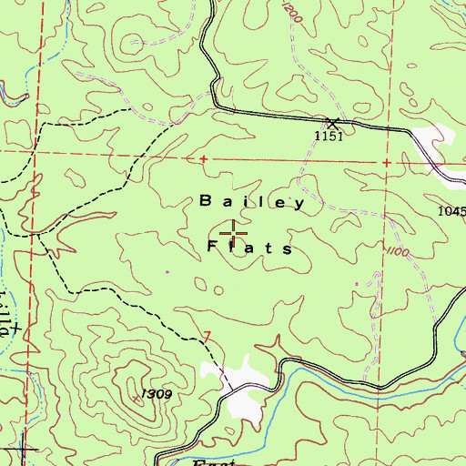 Topographic Map of Bailey Flats, CA