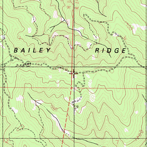Topographic Map of Bailey Ridge, CA