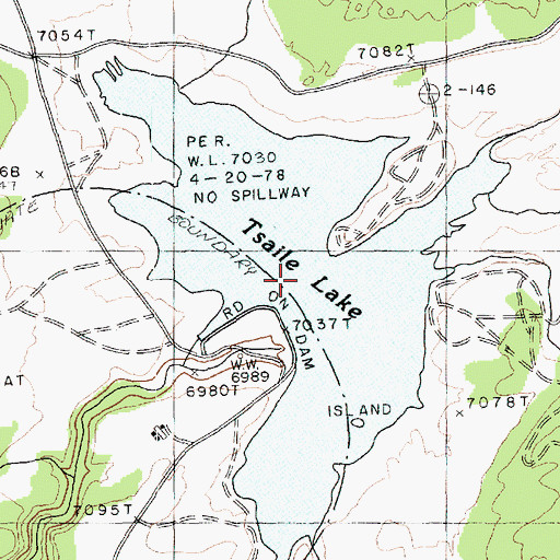Topographic Map of Tsaile Lake, AZ