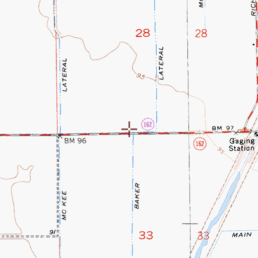 Topographic Map of Baker Lateral, CA