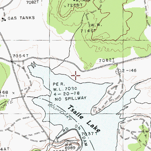 Topographic Map of Tsaile Lake Campground, AZ