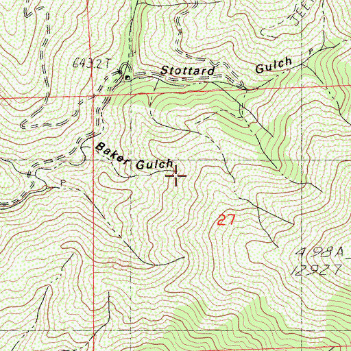Topographic Map of Baker Mine, CA