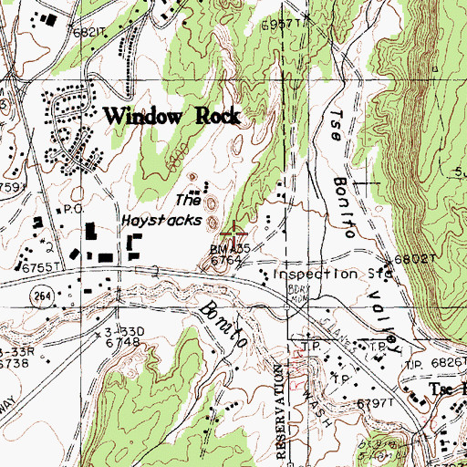 Topographic Map of Tse Bonita Tribal Park, AZ