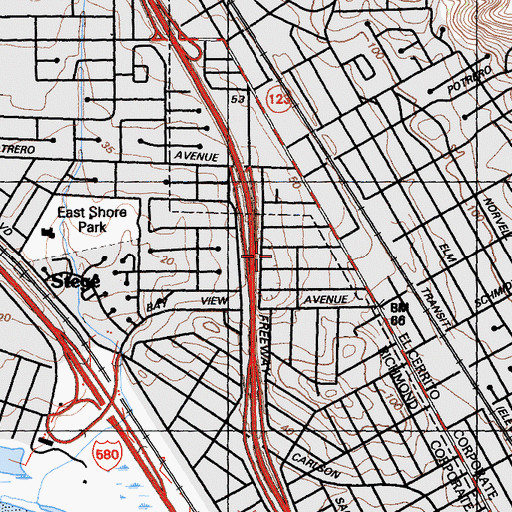 Topographic Map of Balboa School, CA