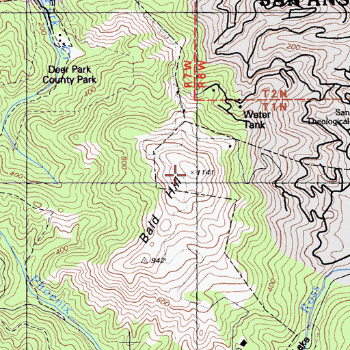 Topographic Map of Bald Hill, CA